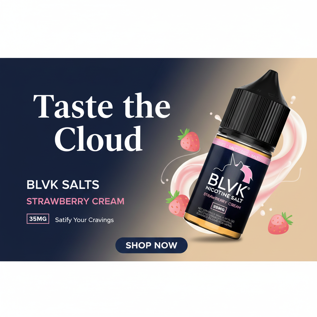 Blvk Cream Strawberry Salt 30ml 1 BLVK CREAMY STRAWBERRY SALT BANNER