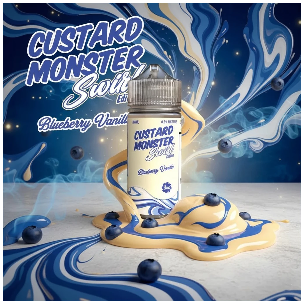 Custard Monster Swirl Blueberry Vanilla 100ml 1 Custard Monster Swirl Blueberry Vanilla 100ml