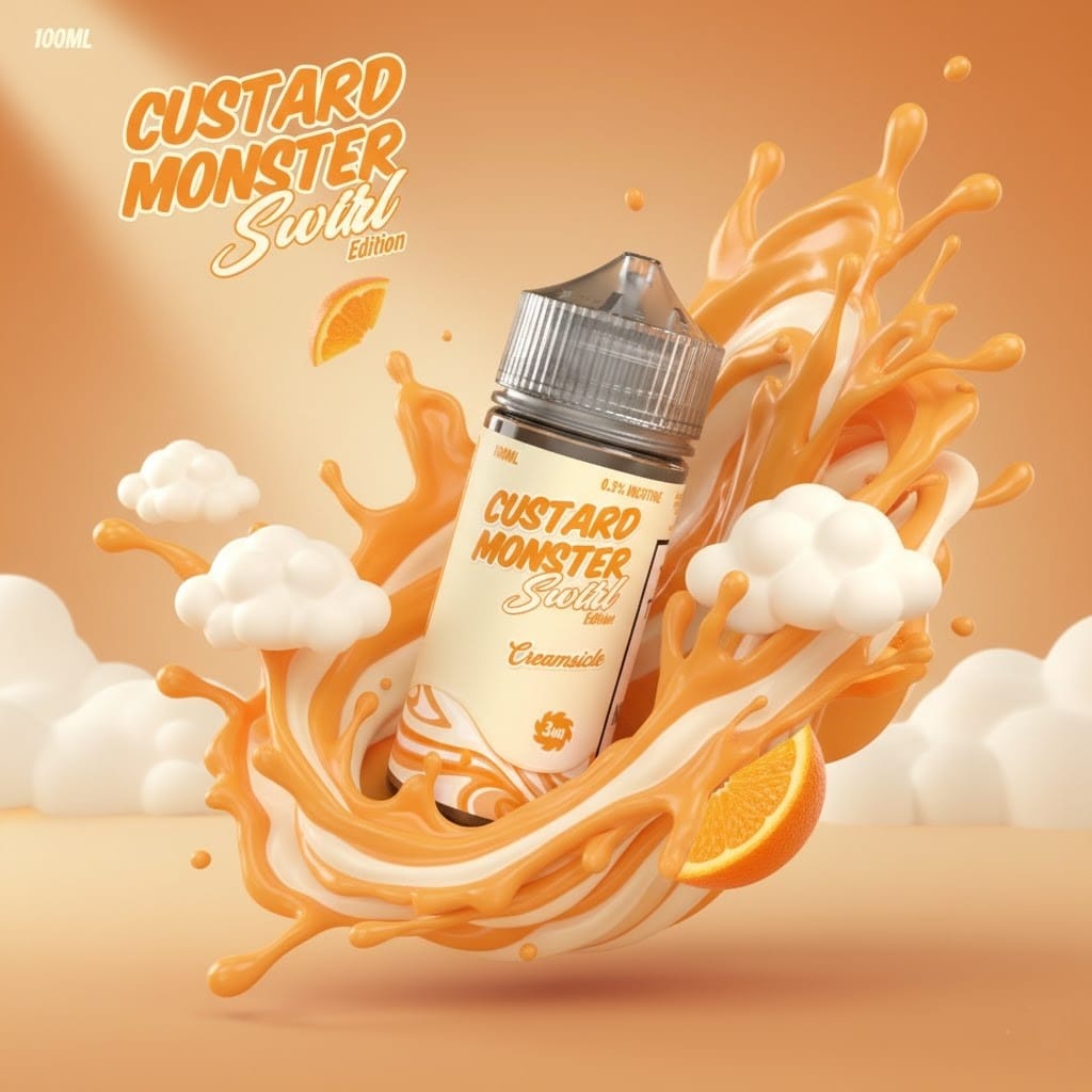 Custard Monster Swirl Creamsicle 100ml 1 Custard Monster Swirl Creamsicle 100ml