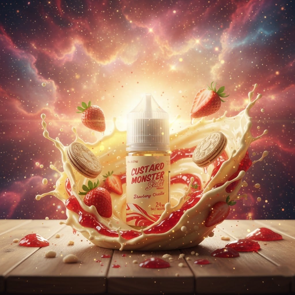 Custard Monster Swirl Strawberry Vanilla Salt 30ml 1 Custard Monster Swirl Strawberry Vanilla Salt 30ml