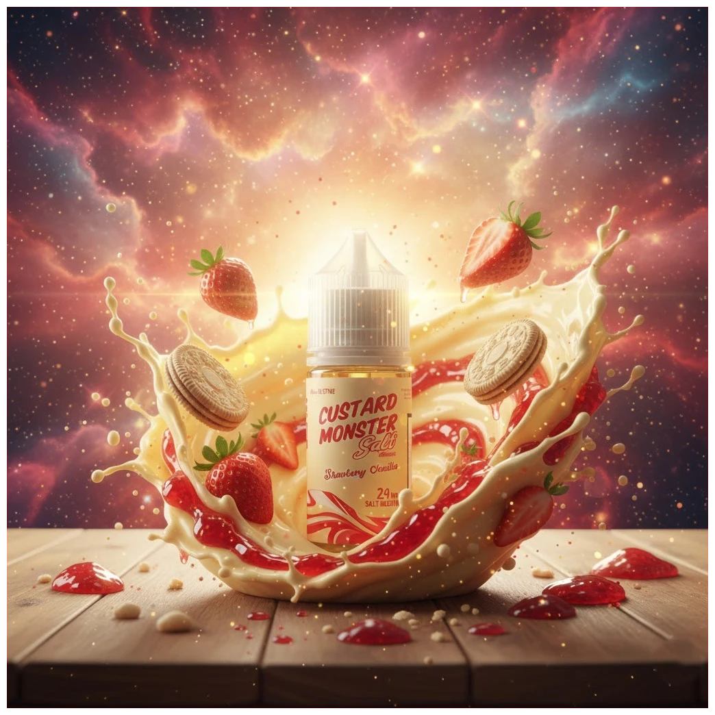 Custard Monster Swirl Strawberry Vanilla Salt 30ml 1 Custard Monster Swirl Strawberry Vanilla Salt 30ml