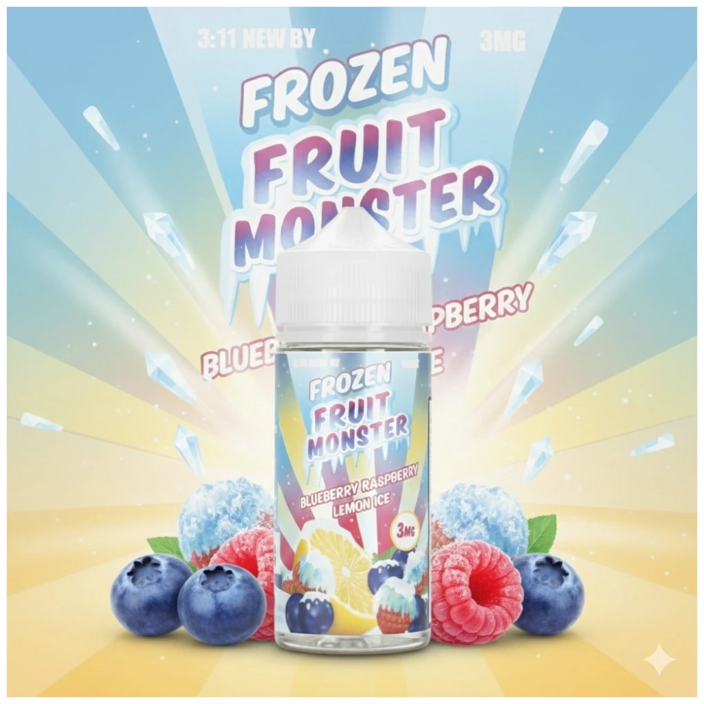 Frozen Fruit Monster Blueberry Raspberry Lemon 100ml 1 Frozen Fruit Monster Blueberry Raspberry Lemon Ice 100ml banner