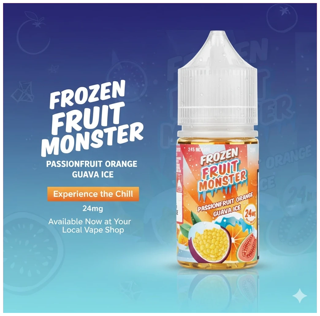 Frozen Fruit Monster Passion Fruit Orange Guava Salt 30ml 1 Frozen Fruit Monster POG 30ML BANNER