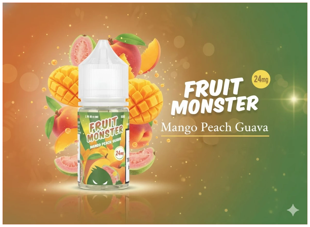 Fruit Monster Mango Peach Guava Salt 30ml 1 Fruit Monster Mango Peach Guava Salt 30ml Banner copia