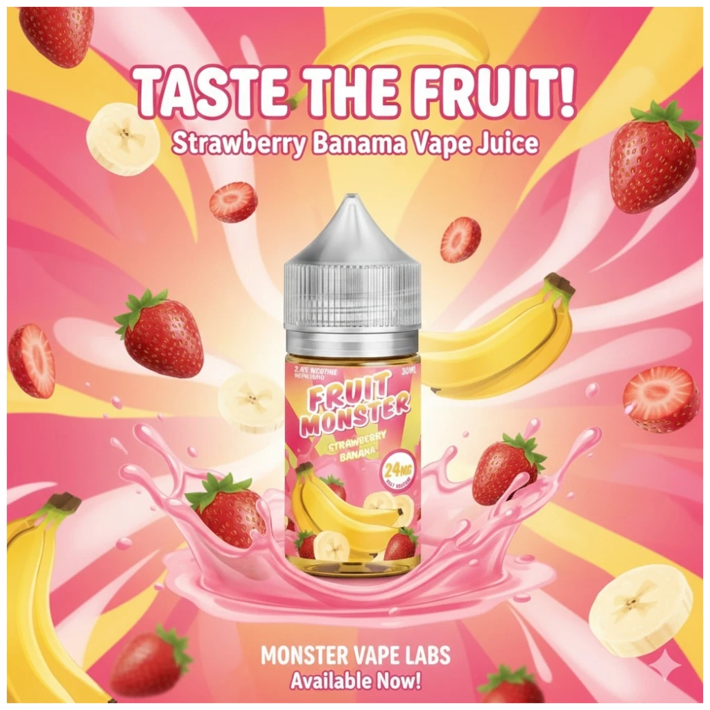 Fruit Monster Strawberry Banana Salt 30ml 1 Fruit Monster Strawberry Banana Salt 30ml Banner