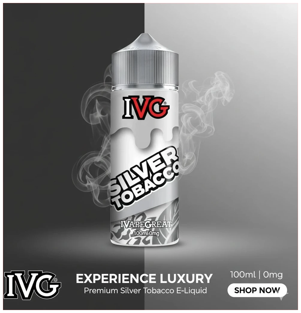 IVG Tobacco Silver Shortfill 100ml 1 IVG Tobacco Silver Shortfill 100ml banner