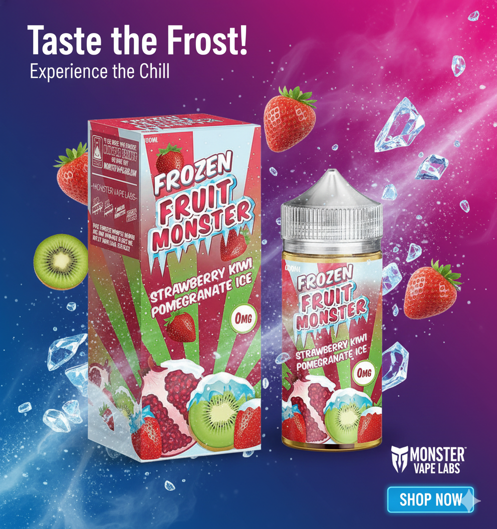 Frozen Fruit Monster Strawberry Kiwi Pomegranate 100ml 1 frozen fruit monster strawberry kiwi pomegranate 100ml banner