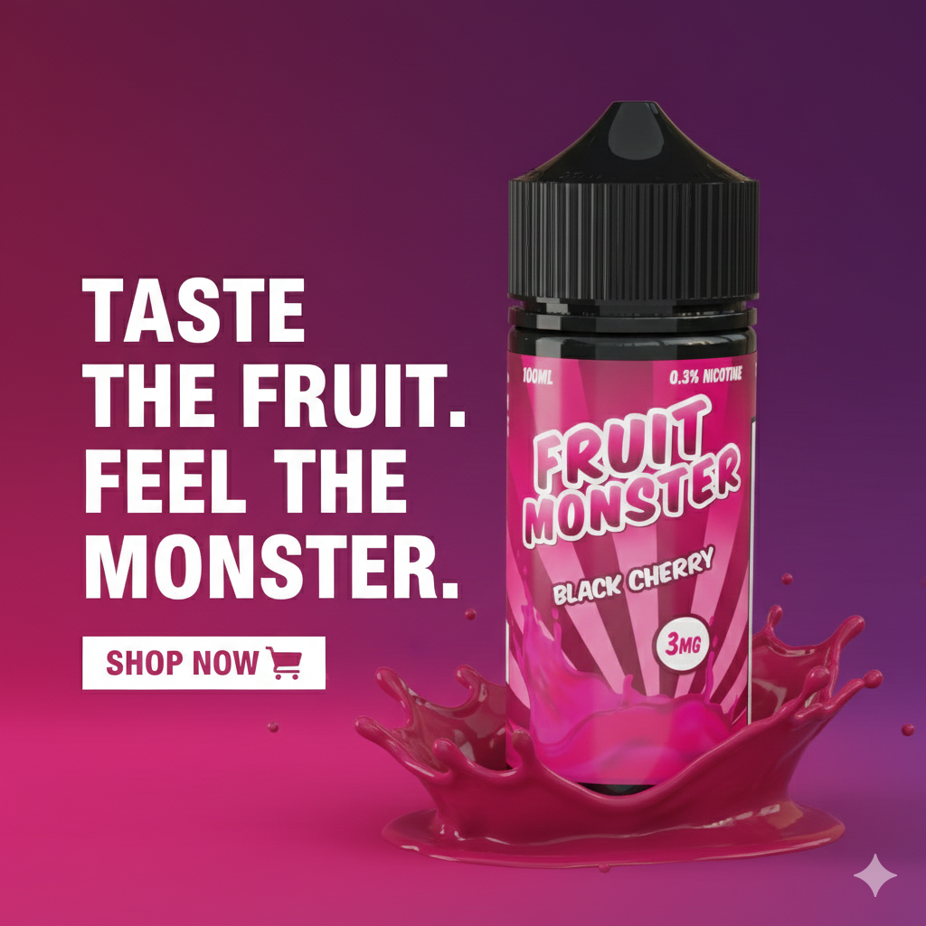 Fruit Monster Black Cherry 100ml 1 fruit monster black cherry 100 ml banner 1