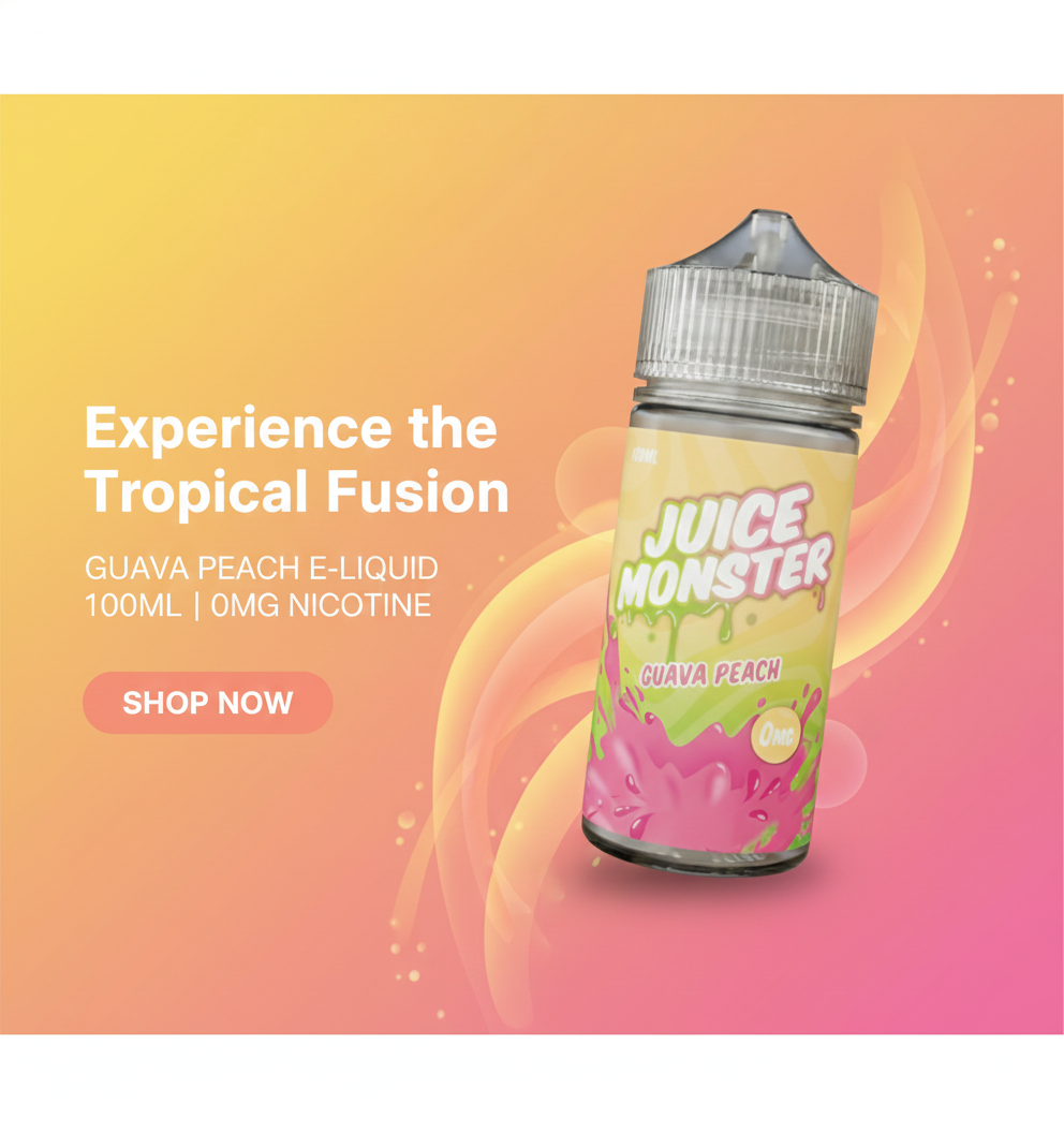 Juice Monster Guava Peach 100ml 1 juice monster guava peach 100 ml 0mg 1