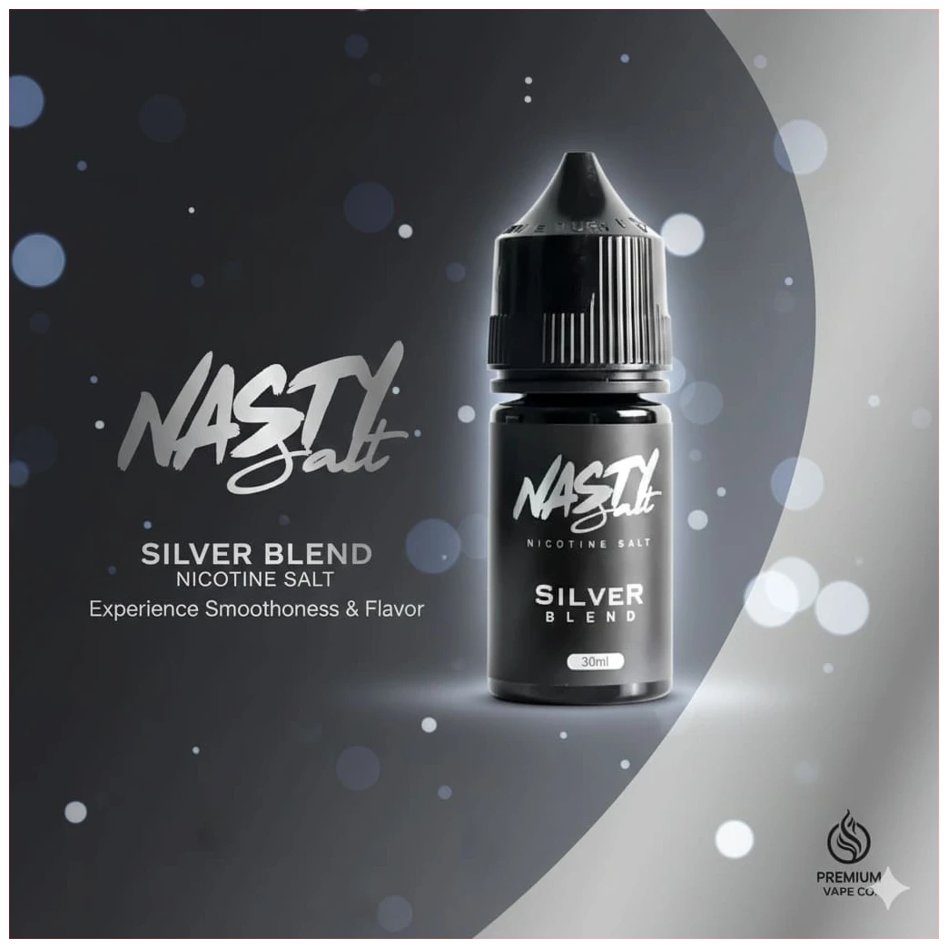Nasty Juice Vanilla Tobacco Silver Blend Salt 30ml 1 nasty silver blend banner