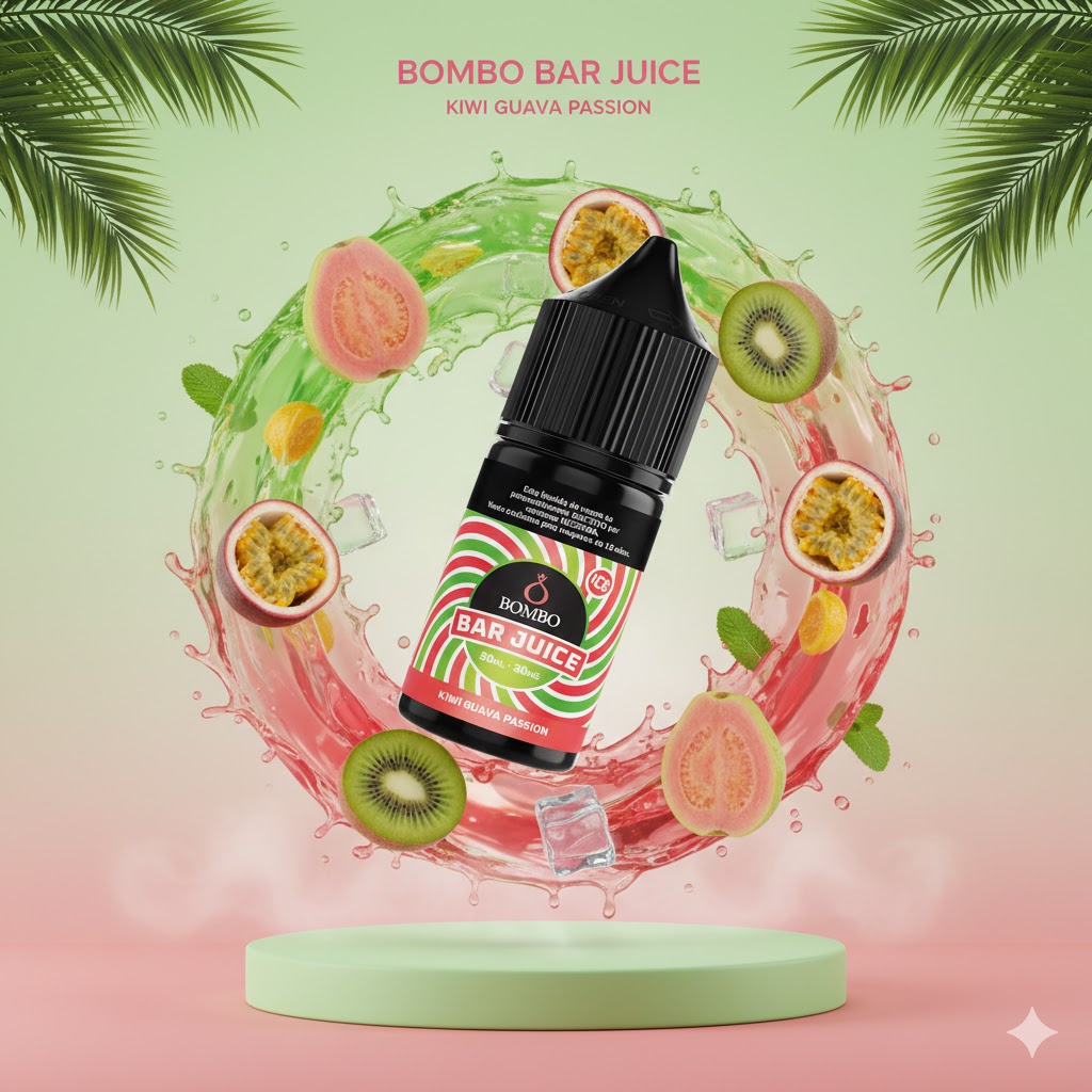 Banner Liquido Bombo Bar Kiwi Guava Passion Ice Salt 30ml