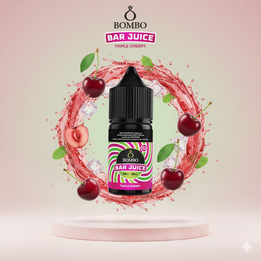 Bombo Bar Triple Cherry Ice Salt 30ml 1 Banner Liquido Bombo Bar Triple Cherry Ice Salt 30ml