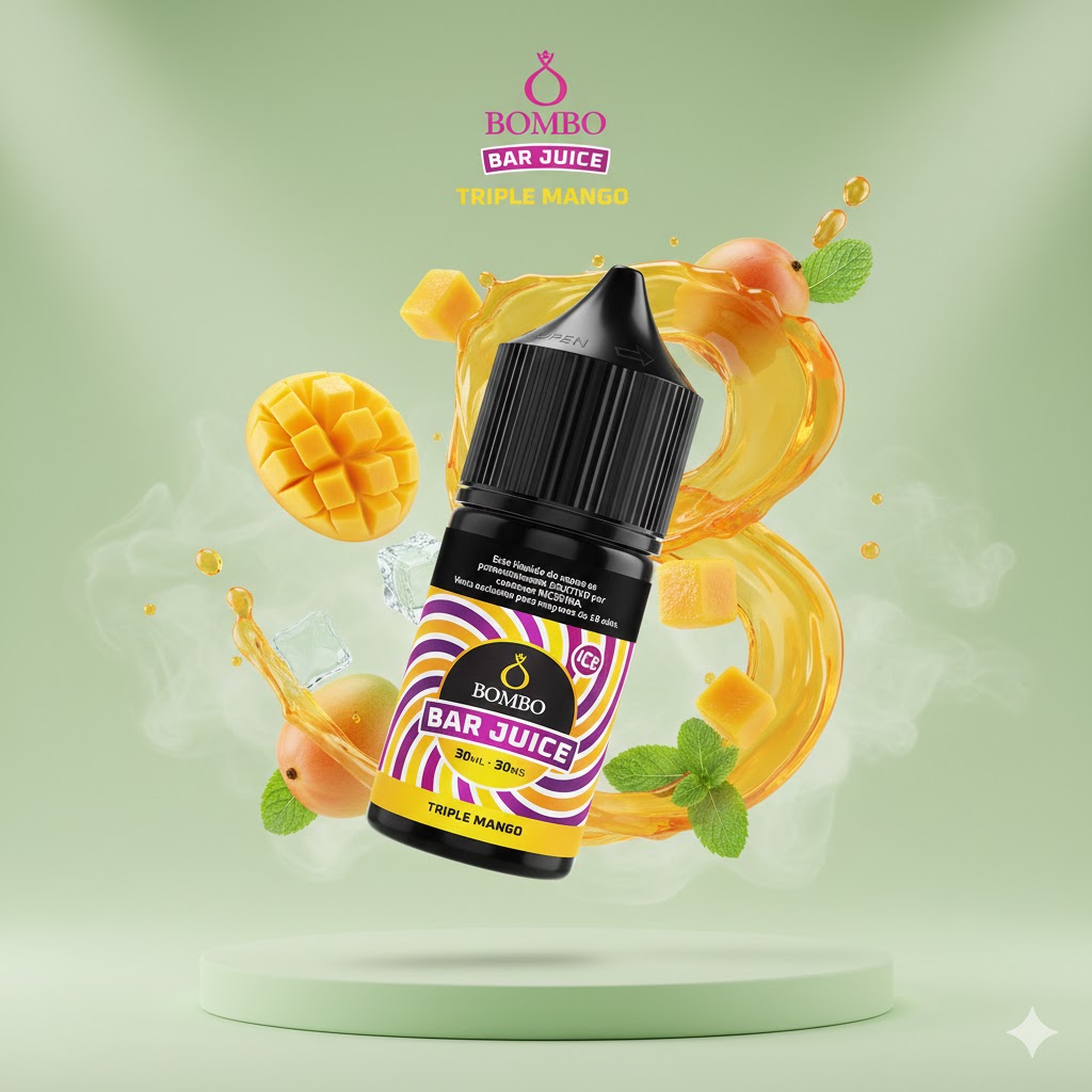 Bombo Bar Triple Mango Ice Salt 30ml 1 Banner Liquido Bombo Bar Triple Mango Ice Salt 30ml