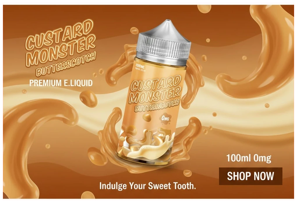 Custard Monster Butterscotch 100ml 1 Custard Monster Butterscotch 100 ml banner