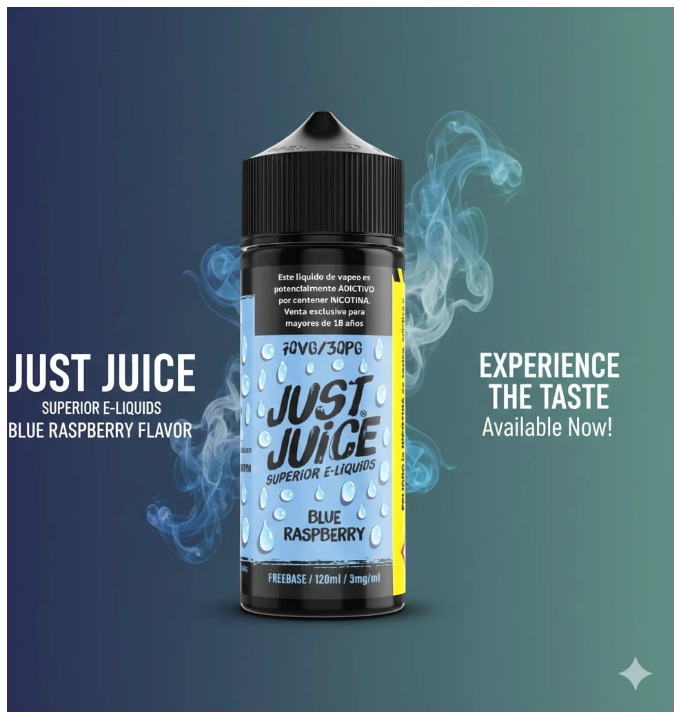 Liquido Just Juice Blue Raspberry 120ml banner