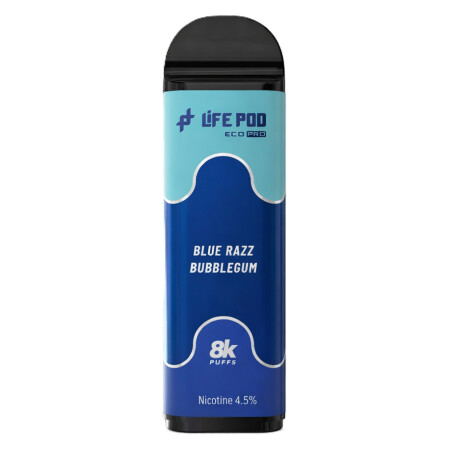 Cartucho De Recarga Life Pod 8000 Puffs Blue Razz Bubblegum