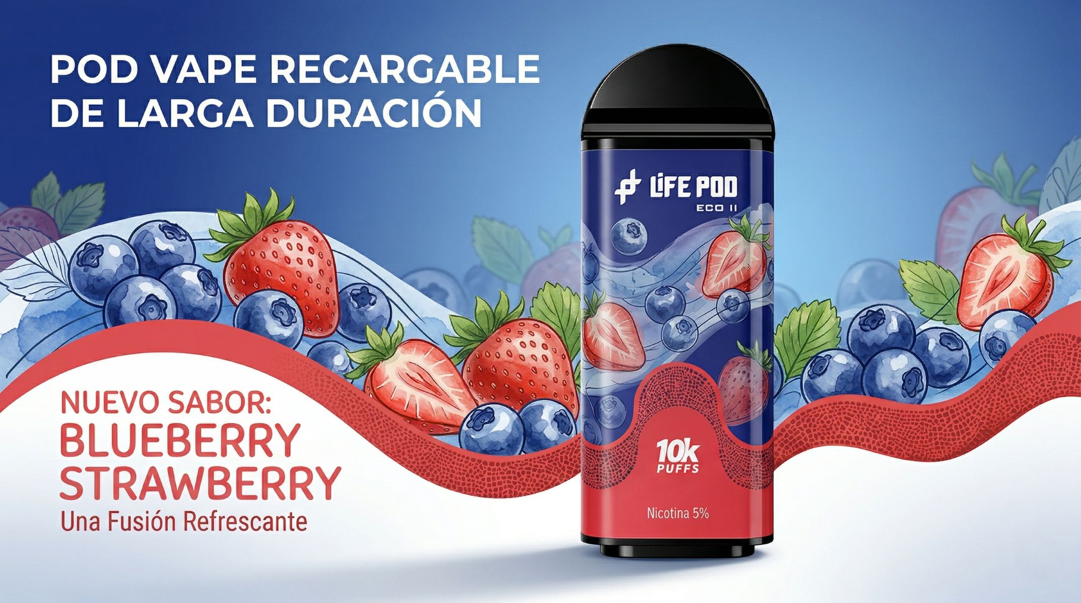 Cartucho De Recarga Life Pod Eco II 10000 Puffs Blueberry Strawberry 1 Banner Cartucho De Recarga Life Pod Eco II 10000 Puffs Blueberry Strawberry