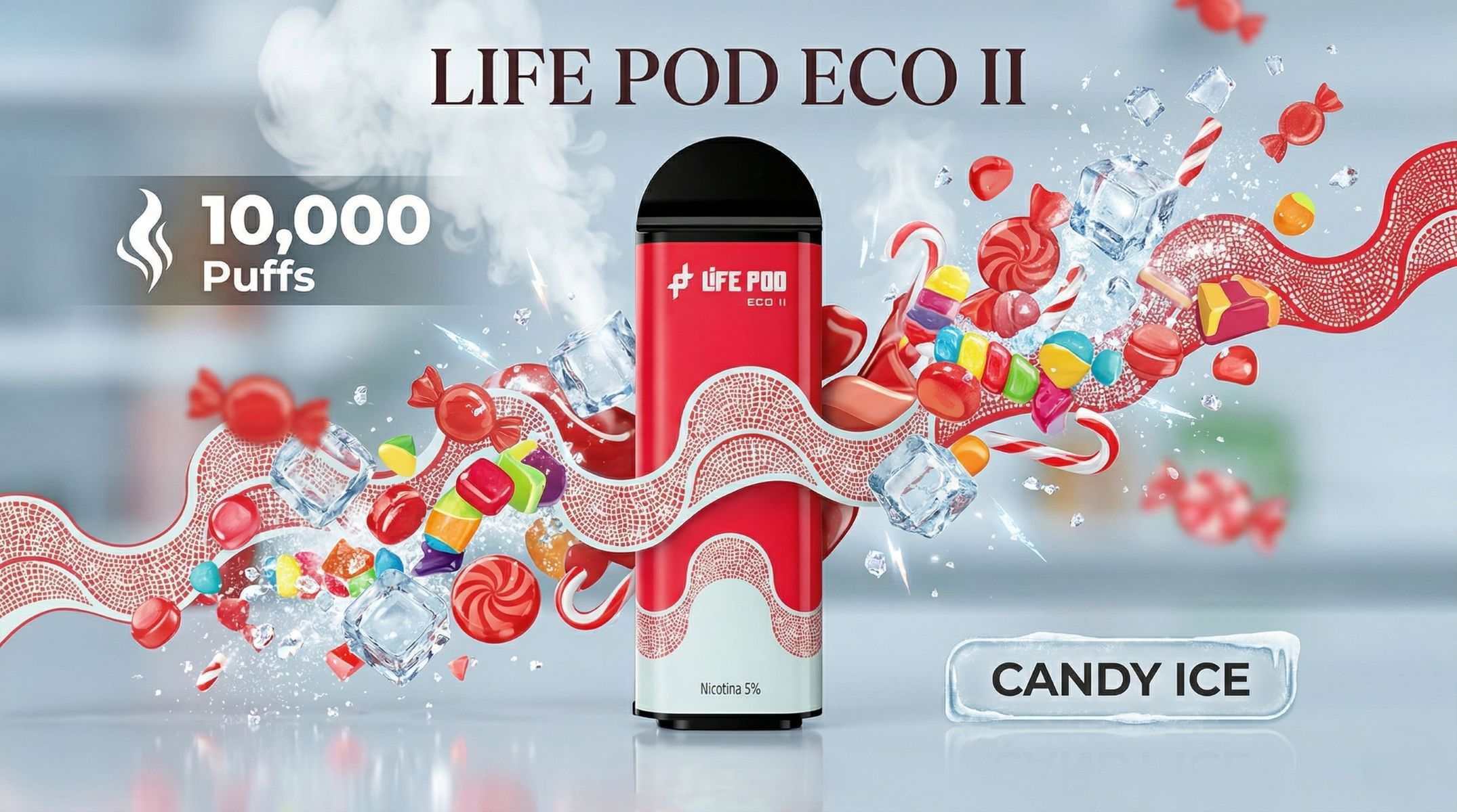 Cartucho De Recarga Life Pod Eco II 10000 Puffs Candy Ice 1 Banner Cartucho De Recarga Life Pod Eco II 10000 Puffs Candy Ice