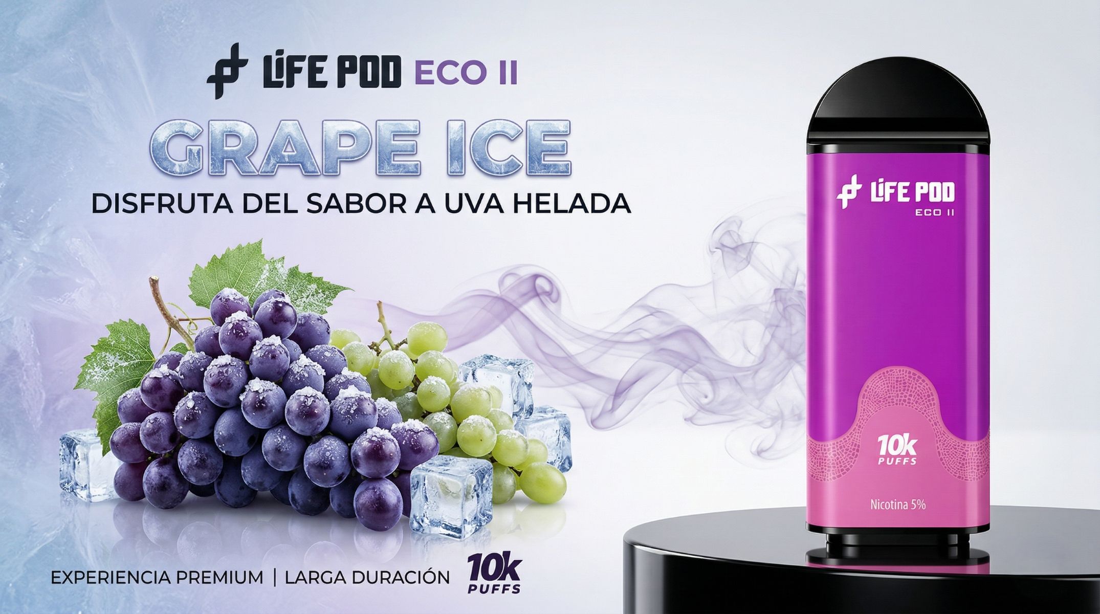 Cartucho De Recarga Life Pod Eco II 10000 Puffs Grape Ice 1 Banner Cartucho De Recarga Life Pod Eco II 10000 Puffs Grape Ice