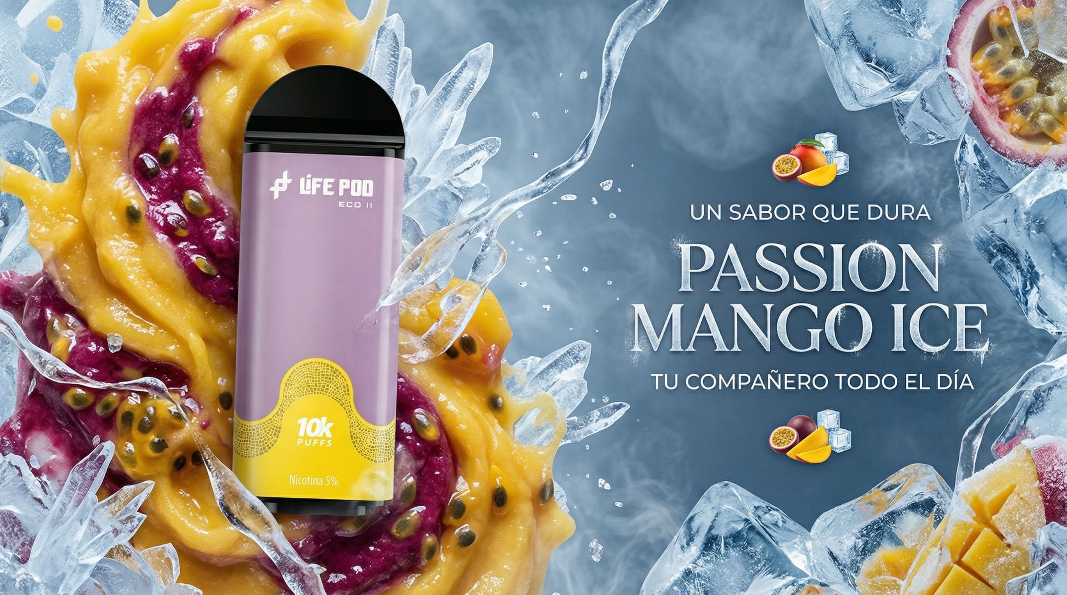 Cartucho De Recarga Life Pod Eco II 10000 Puffs Passion Mango Ice 1 Banner Cartucho De Recarga Life Pod Eco II 10000 Puffs Passion Mango Ice