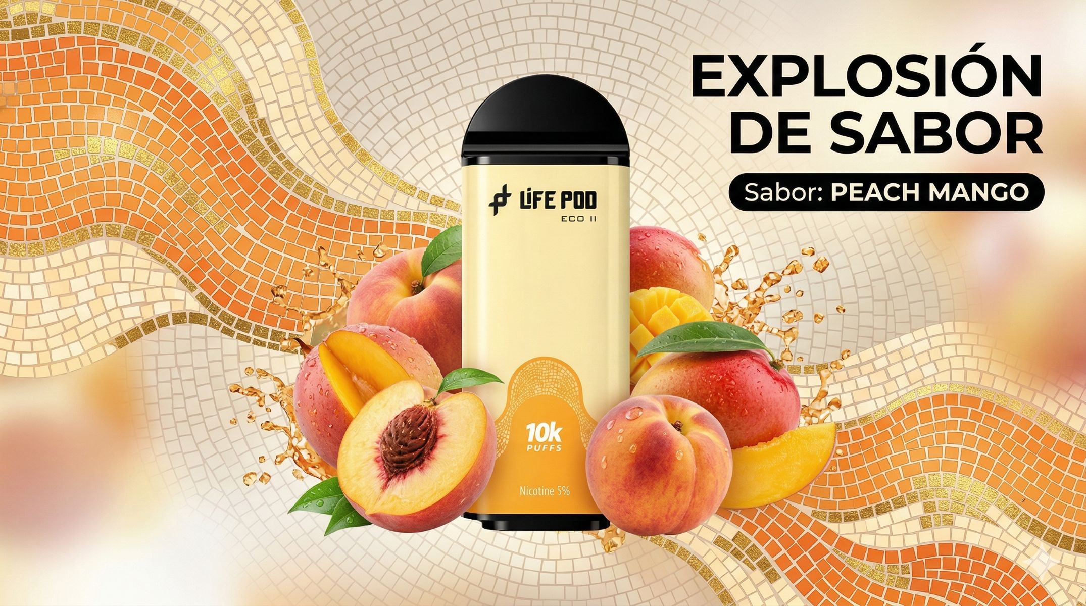 Cartucho De Recarga Life Pod Eco II 10000 Puffs Peach Mango 1 Banner Cartucho De Recarga Life Pod Eco II 10000 Puffs Peach Mango