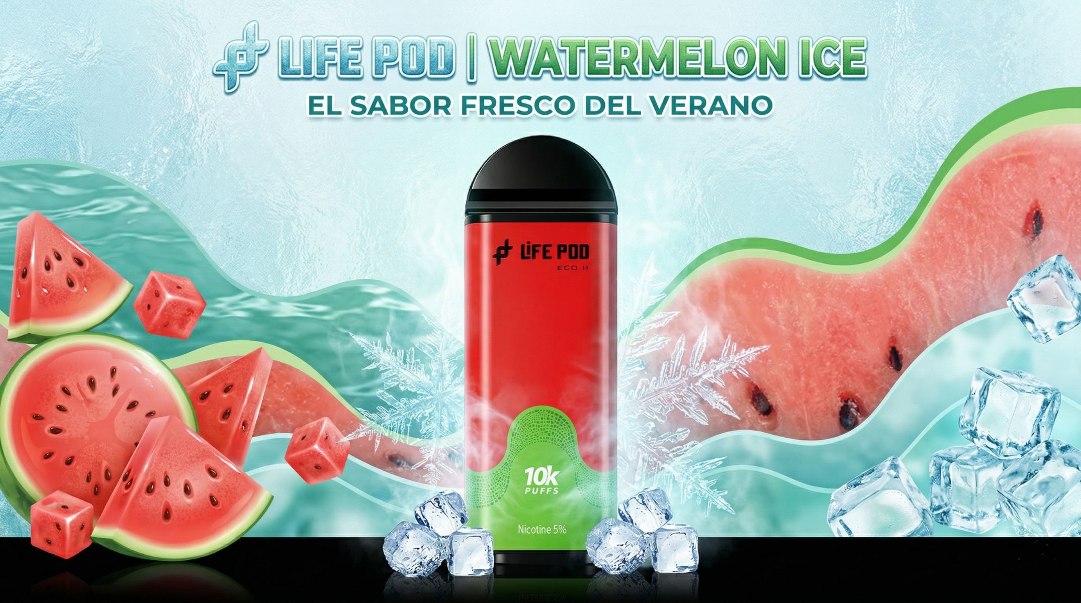Cartucho De Recarga Life Pod Eco II 10000 Puffs Watermelon Ice 1 Banner Cartucho De Recarga Life Pod Eco II 10000 Puffs Watermelon Ice