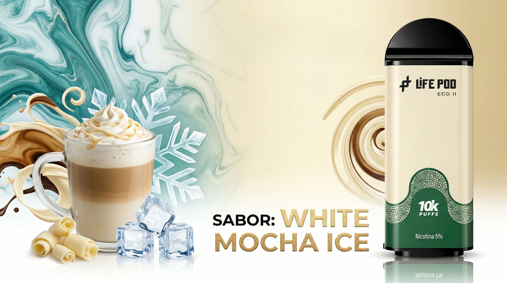 Cartucho De Recarga Life Pod Eco II 10000 Puffs White Mocha Ice 1 Banner Cartucho De Recarga Life Pod Eco II 10000 Puffs White Mocha Ice