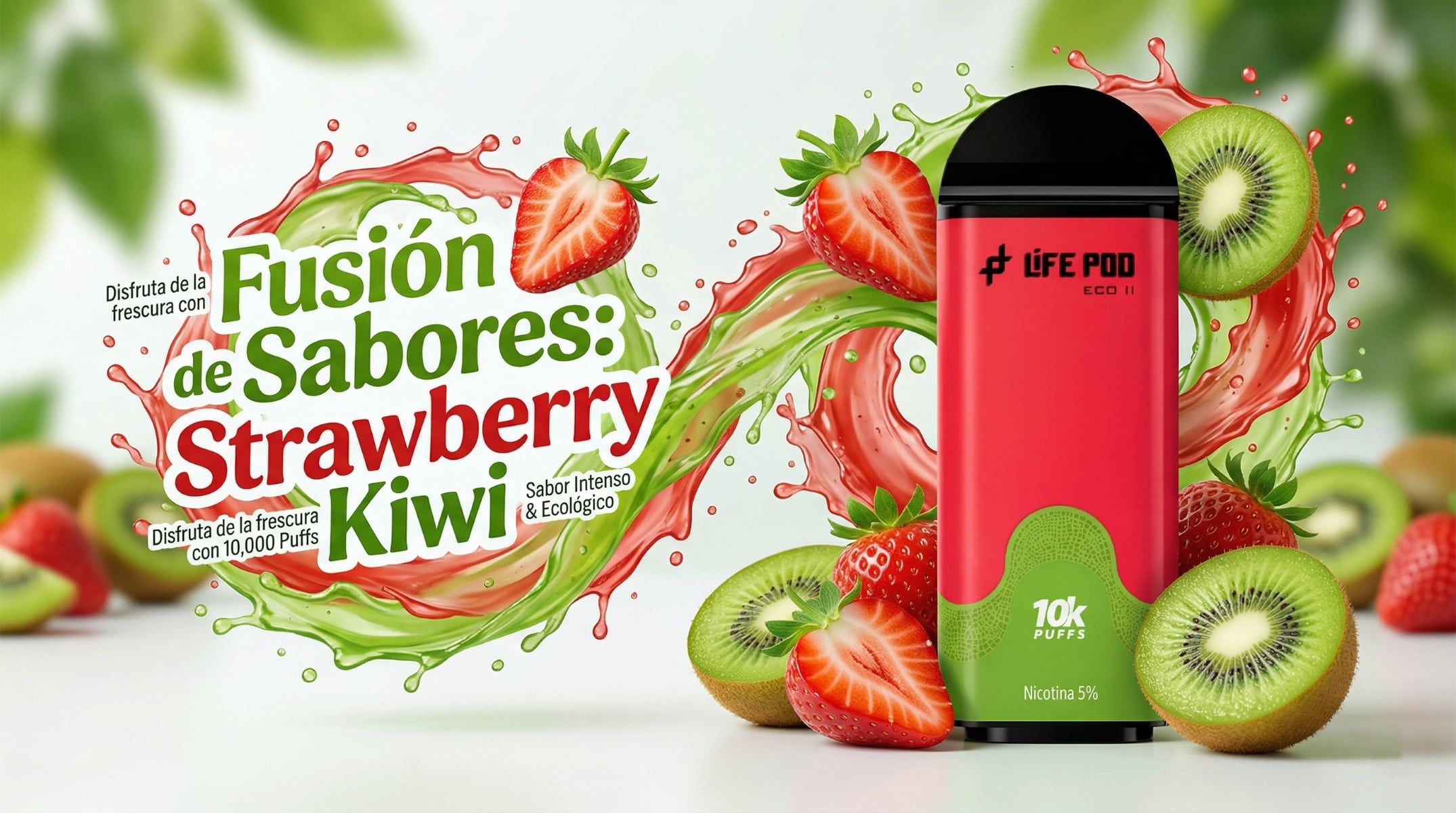 Cartucho De Recarga Life Pod Eco II 10000 Puffs Strawberry Kiwi 1 Banner Cartucho De Recarga Life Pod Eco II 10000 Puffs strawberry kiwi