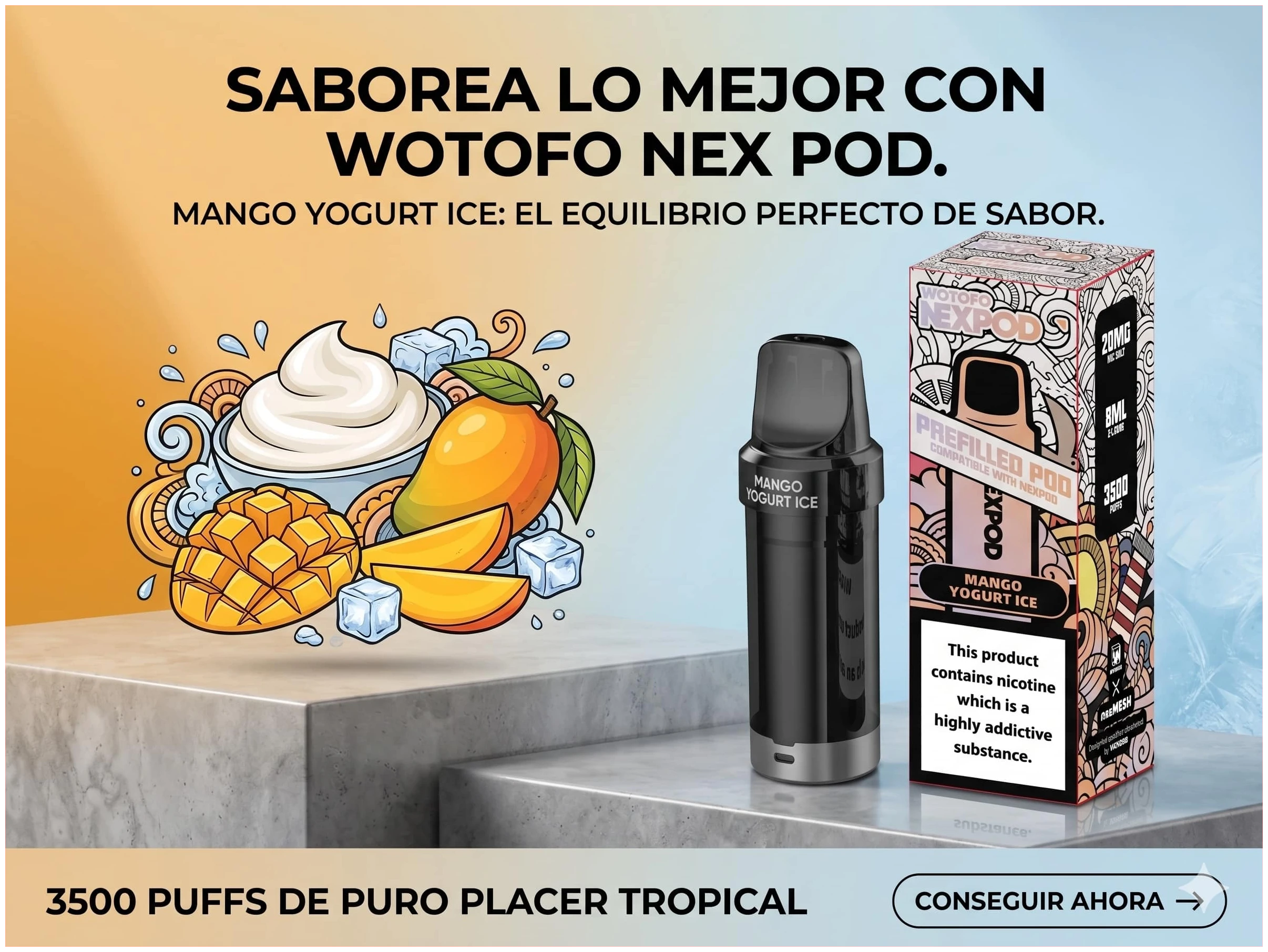 Cartucho De Recarga Wotofo NexPod banner Mango Yogur Ice