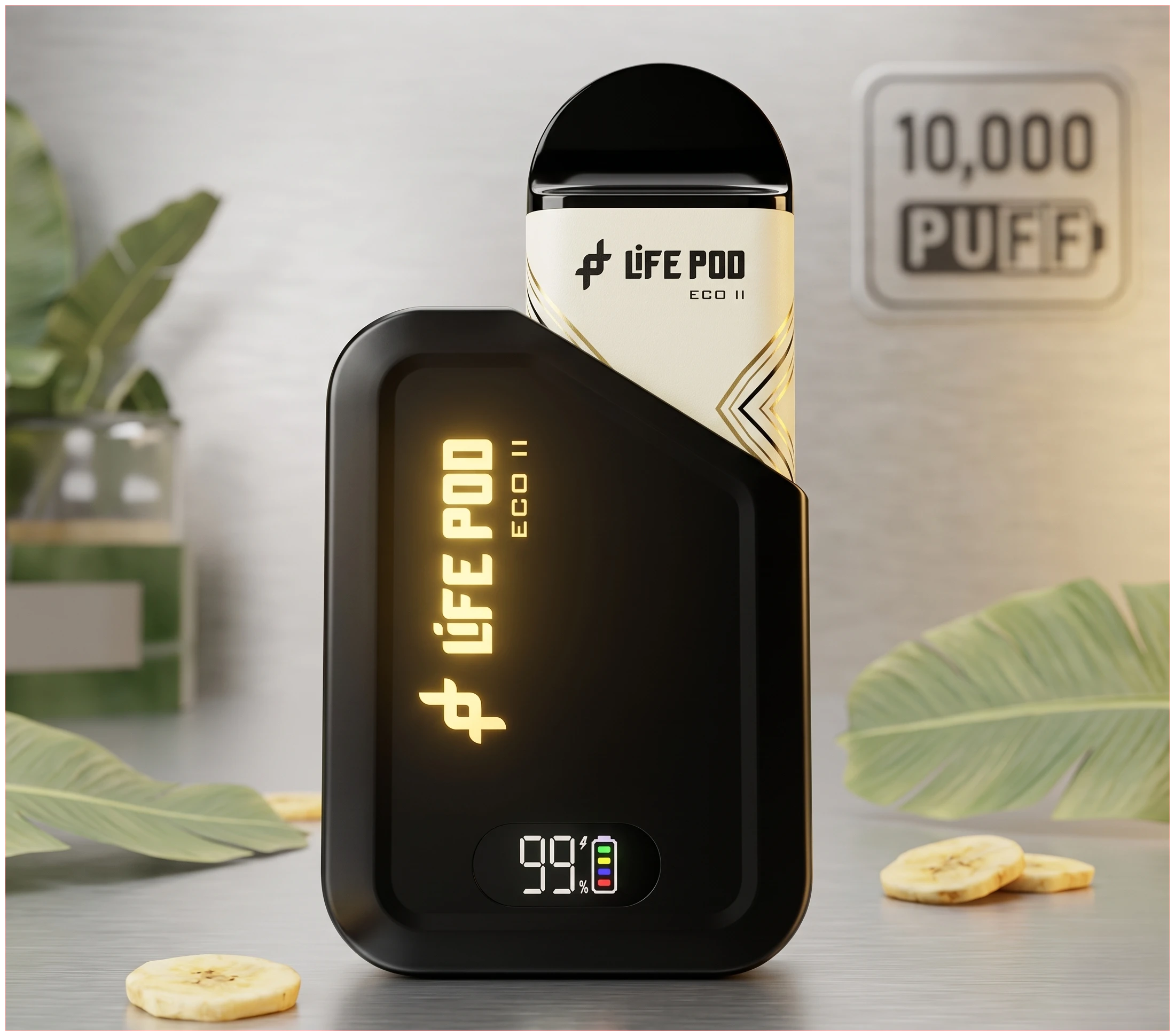 Vaporizador Life Pod Eco II Kit Banana Custard 1 Banana custard life pod kit eco II 10.000 PUFF BANNER 1