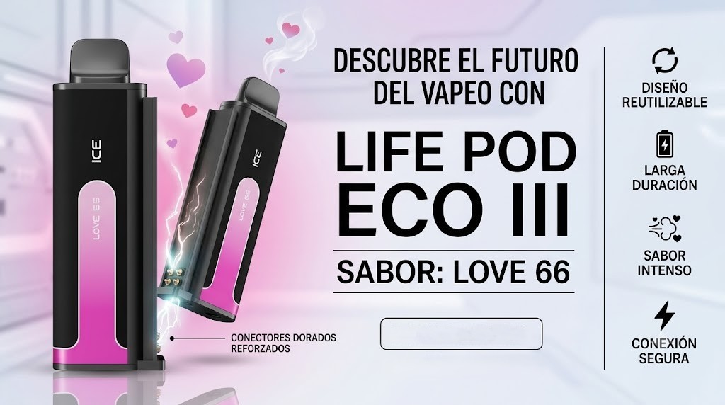 Cartucho De Recarga Life Pod Eco III Love 66 20000 Puffs 1 Banner Cartucho De Recarga Life Pod Eco III love 66 1