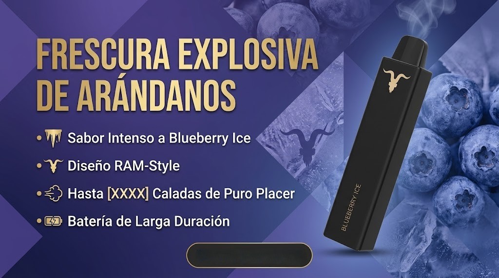 IGNITE V Nano Blueberry Ice 1500 Puffs 1 Banner Vaporizador Desechable IGNITE V Nano 1500 Puffs Blueberry Ice 1