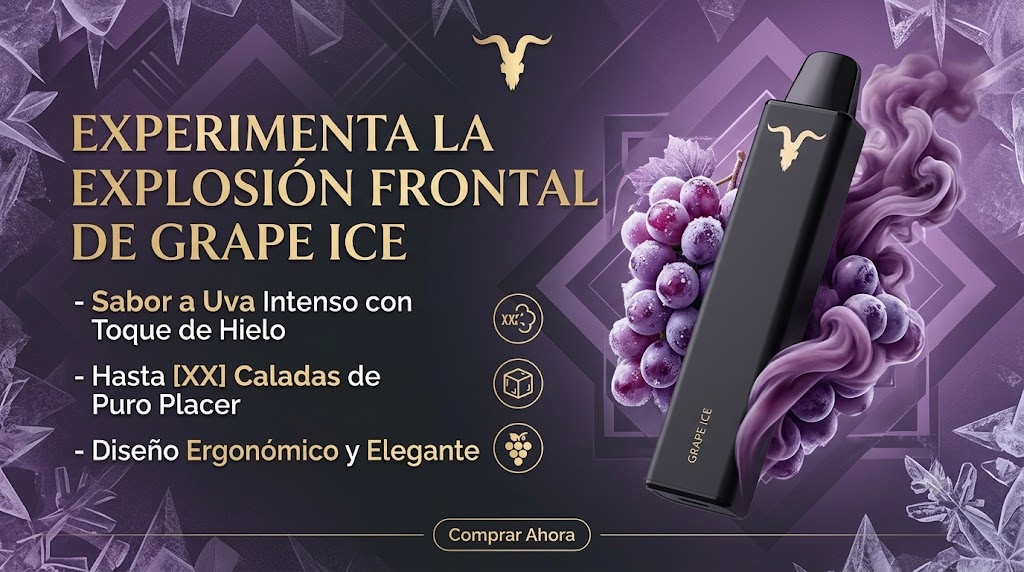 Banner Vaporizador Desechable IGNITE V Nano 1500 Puffs Grape Ice