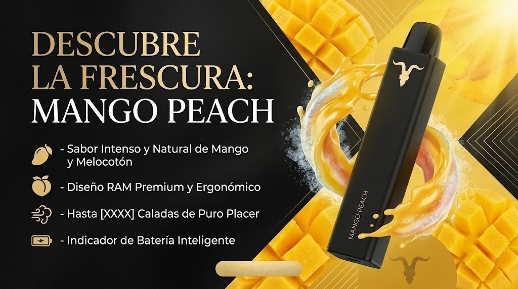 IGNITE V Nano Mango Peach 1500 Puffs 1 Banner Vaporizador Desechable IGNITE V Nano 1500 Puffs Mango Peach 1