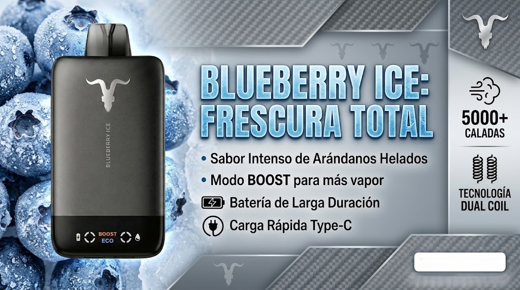 Vaporizador Desechable IGNITE V155 Ultra Slim Blueberry Ice 15.500 Puffs 1 Banner Vaporizador Desechable IGNITE V155 Ultra Slim Blueberry Ice