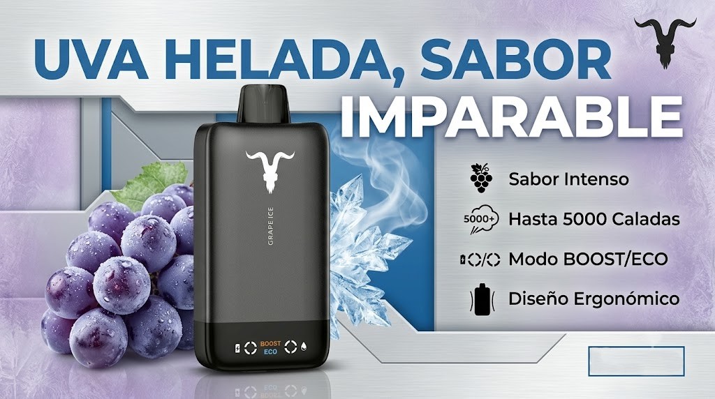 Banner Vaporizador Desechable IGNITE V155 Ultra Slim Grape Ice