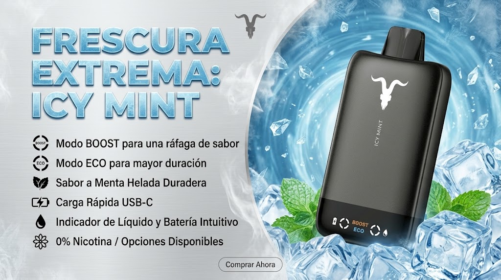 Vaporizador Desechable IGNITE V155 Ultra Slim Icy Mint 15.500 Puffs 1 Banner Vaporizador Desechable IGNITE V155 Ultra Slim Icy Mint