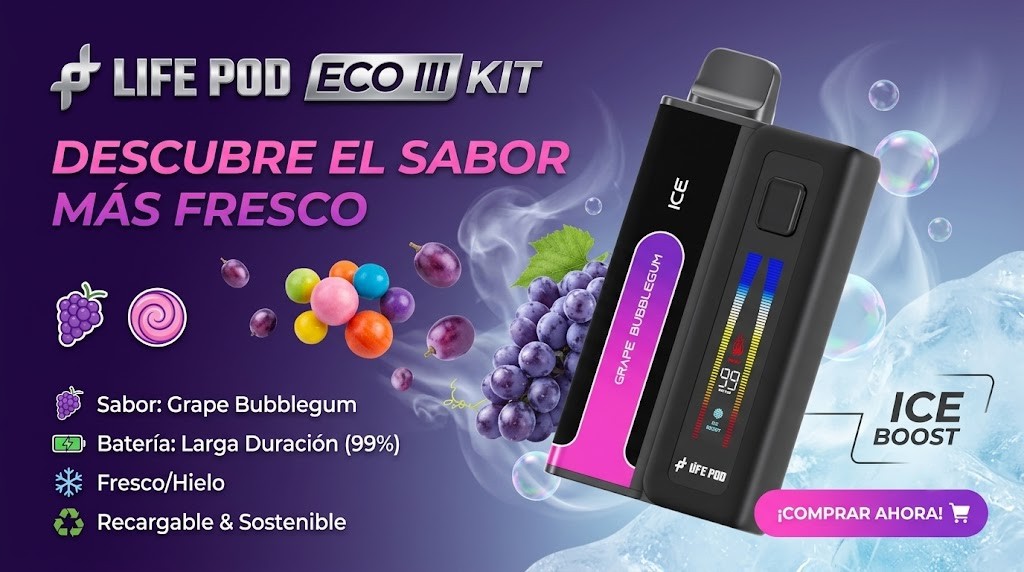 Vaporizador Life Pod Eco III Grape Bubblegum