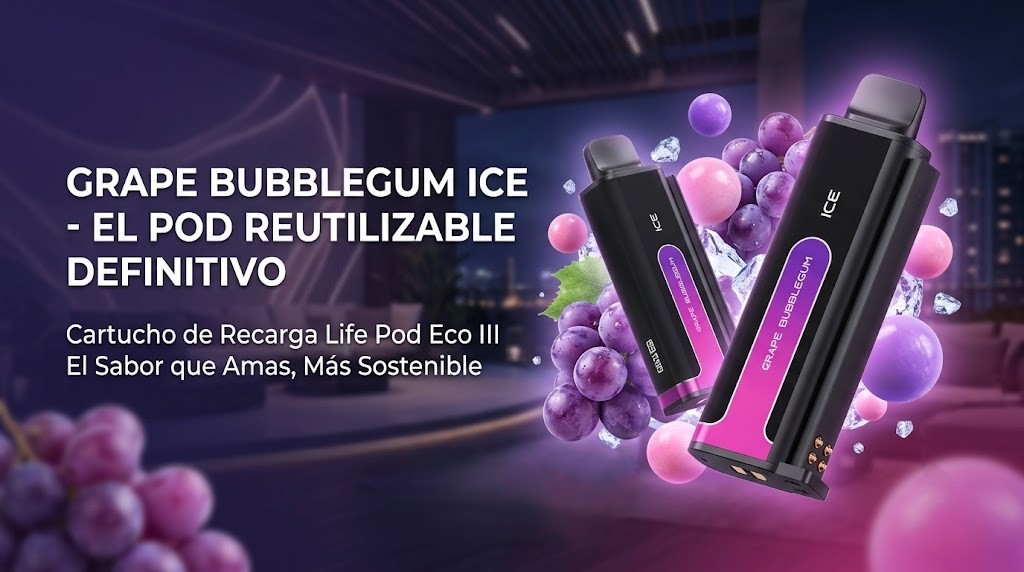 Cartucho De Recarga Life Pod Eco III Grape Bubblegum 20000 Puffs 1 Banner Cartucho De Recarga Life Pod Eco III grape bubblegum