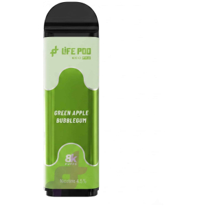 Cartucho De Recarga Life Pod 8000 Puffs Green Apple Bubblegum
