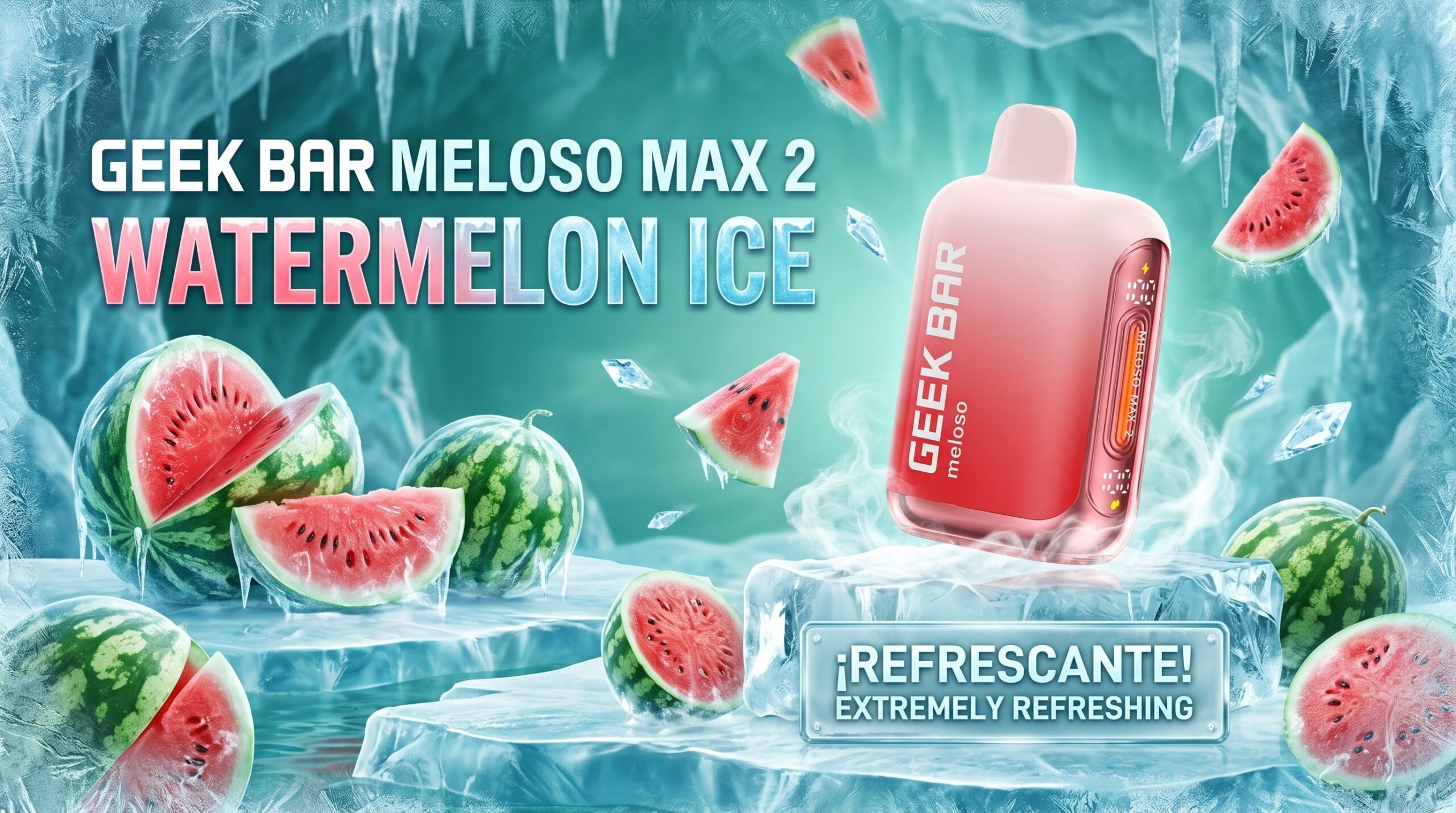 Geek Bar Meloso Max 2 12000 Puffs Watermelon lce 1 Meloso Max 2 Watermelon lce scaled