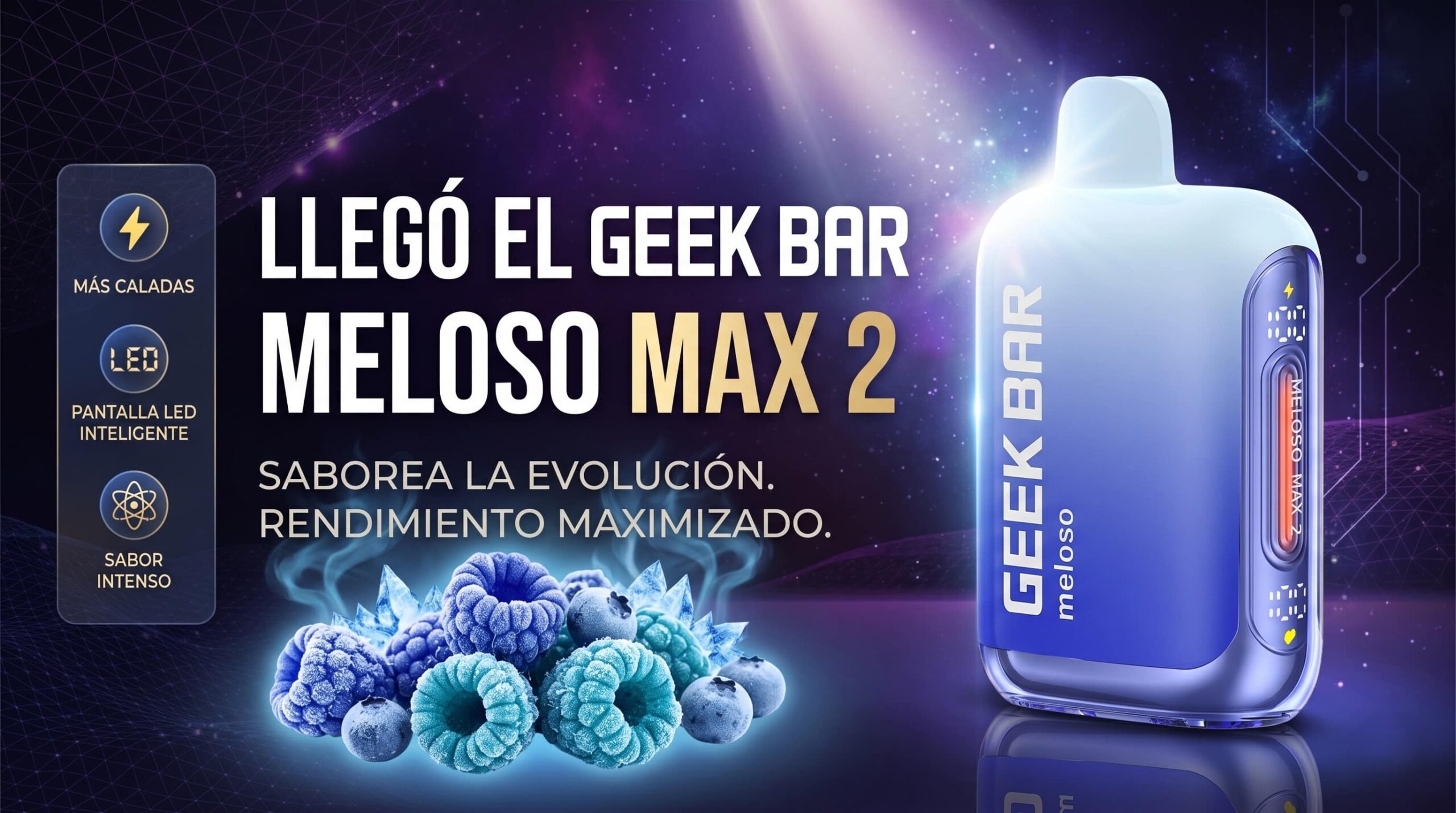 Geek Bar Meloso Max 2 12000 Puffs Blue Razz lce 1 Meloso max 2 Blue razz ice Banner 1 scaled