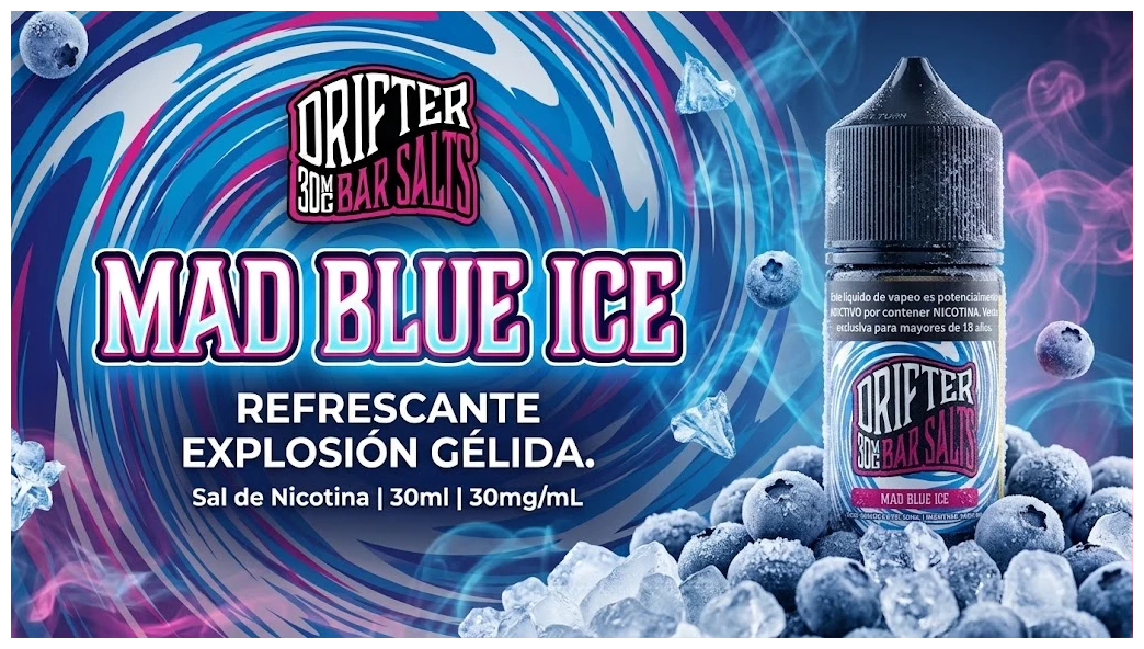 Liquido Drifter Bar Juice Mad Blue Ice Salt 30ml 1 Banner Drifter salt mad blue ice