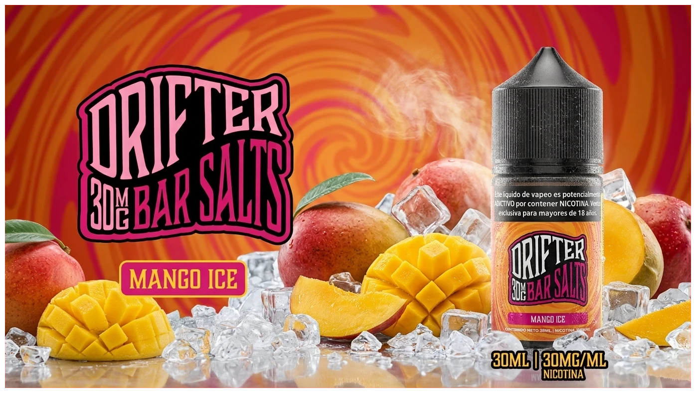 Liquido Drifter Bar Juice Mango Ice Salt 30ml 1 Banner Drifter salt mango ice