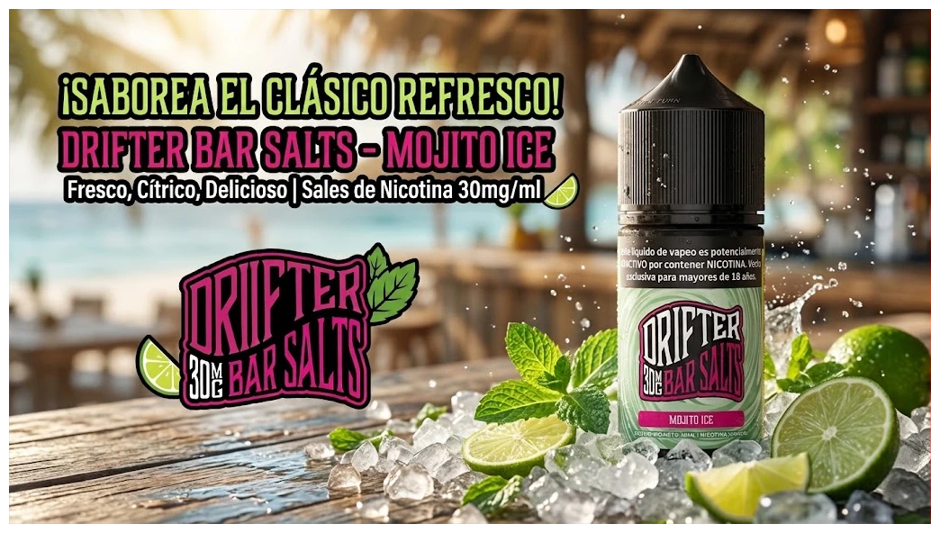 Liquido Drifter Bar Juice Mojito Ice Salt 30ml 1 Banner Drifter salt mojito ice