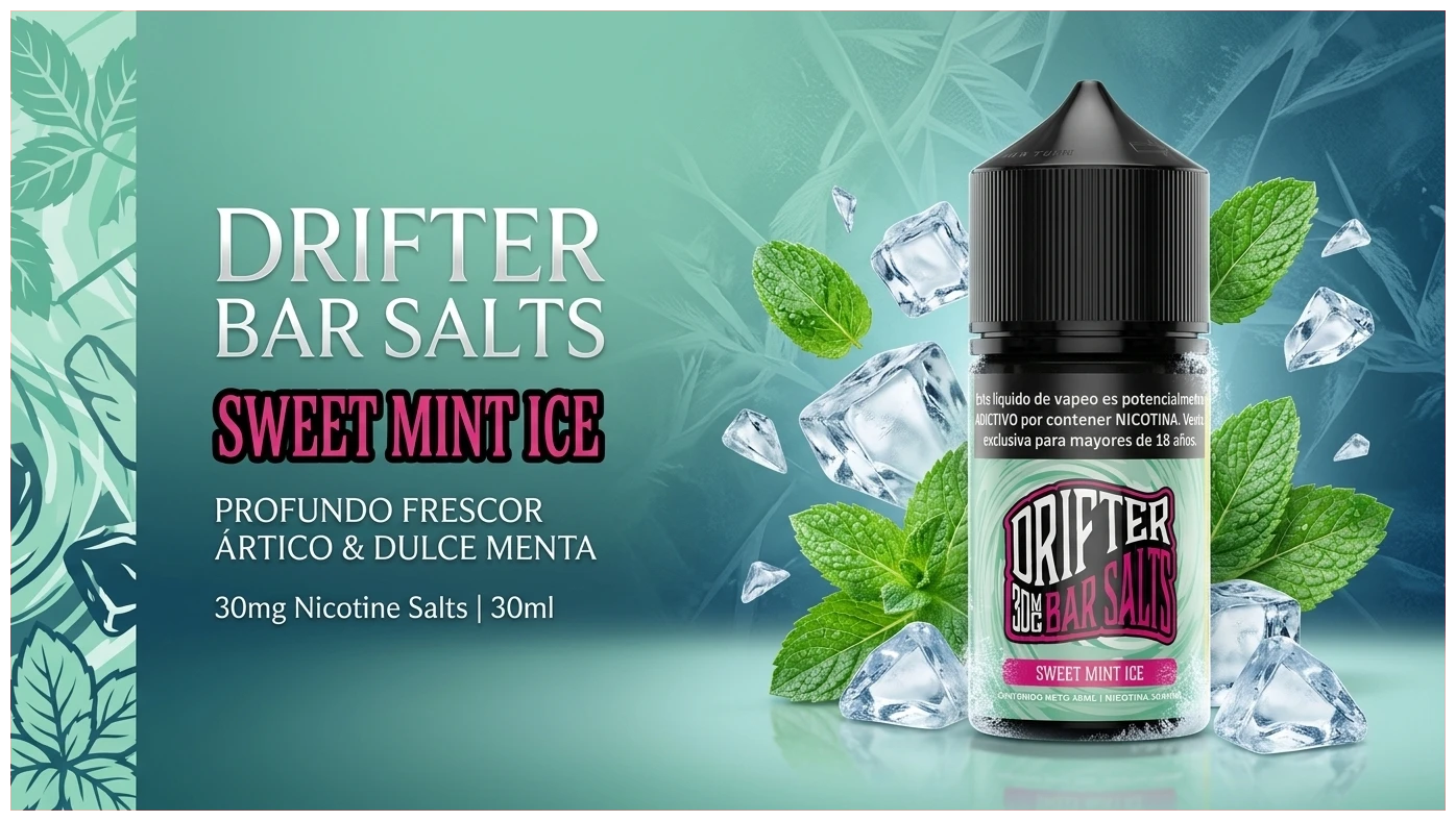 Liquido Drifter Bar Juice Sweet Mint Ice Salt 30ml 1 Banner Drifter salt sweet mint ice