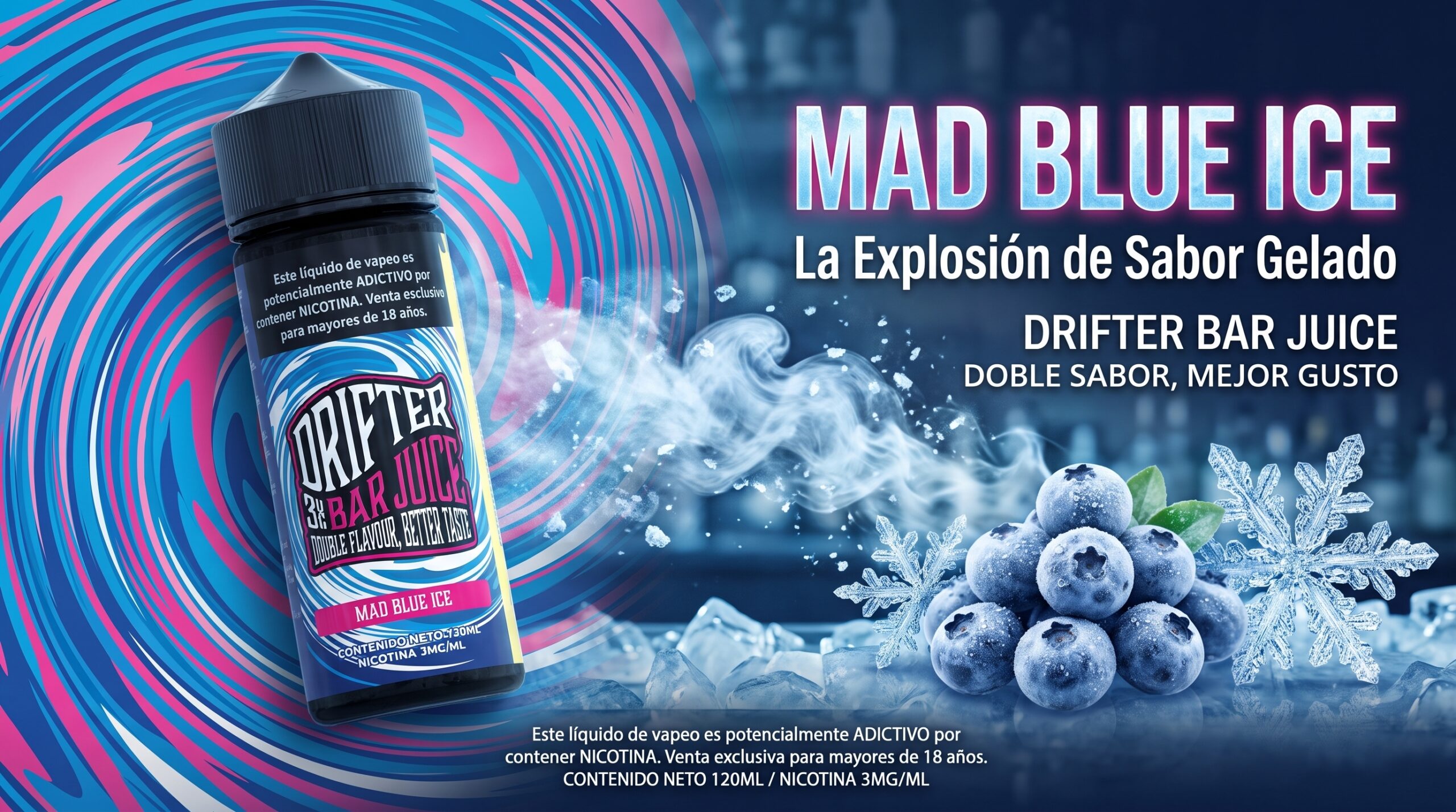 Liquido Drifter Bar Juice Mad Blue Ice 120ml 1 Banner Mad blue scaled