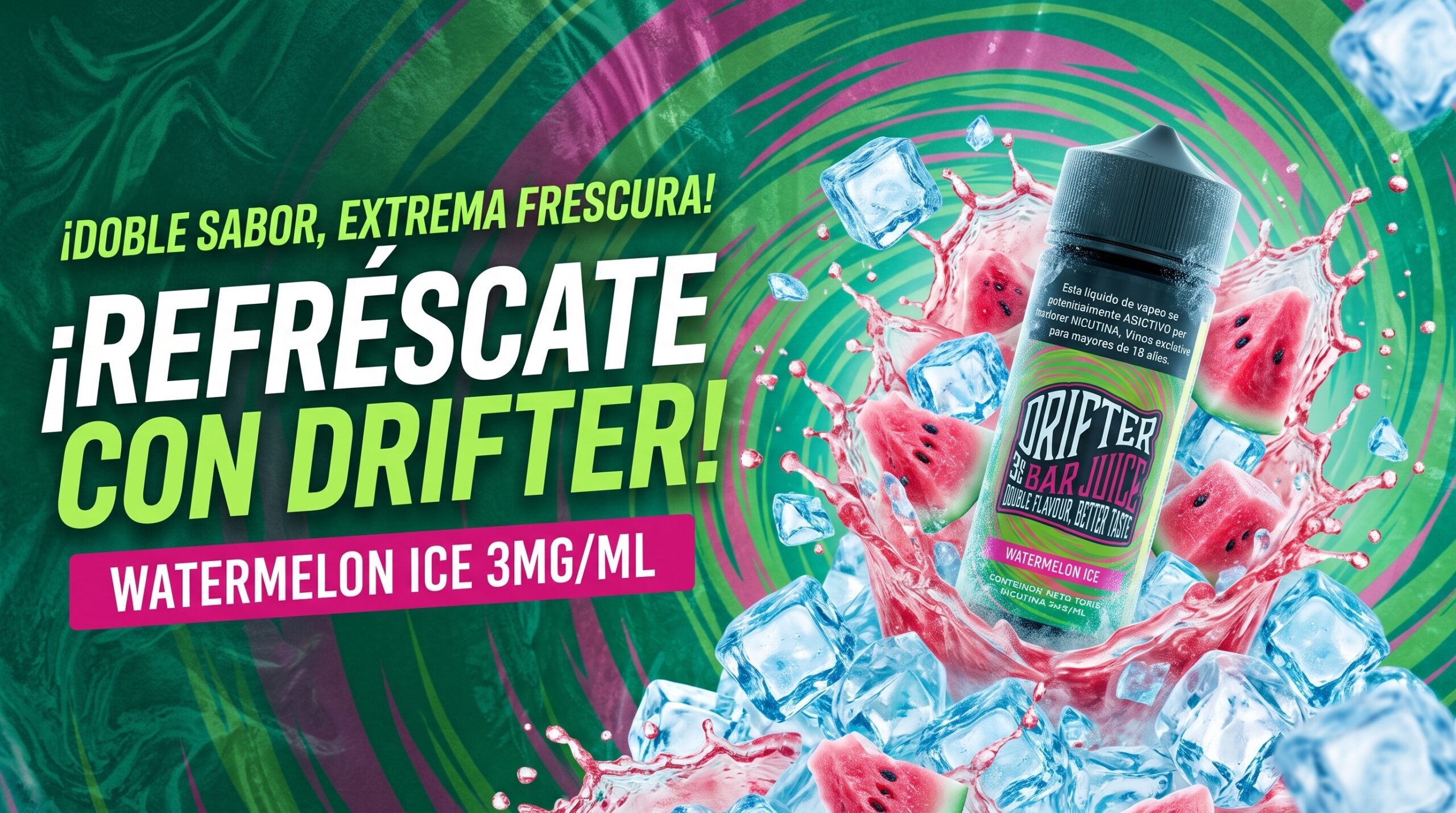 Liquido Drifter Bar Juice Watermelon Ice 120ml 1 Banner watermelon ice DRIFTER scaled