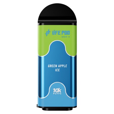 Cartucho De Recarga Life Pod Eco II 10000 Puffs Green Apple Ice