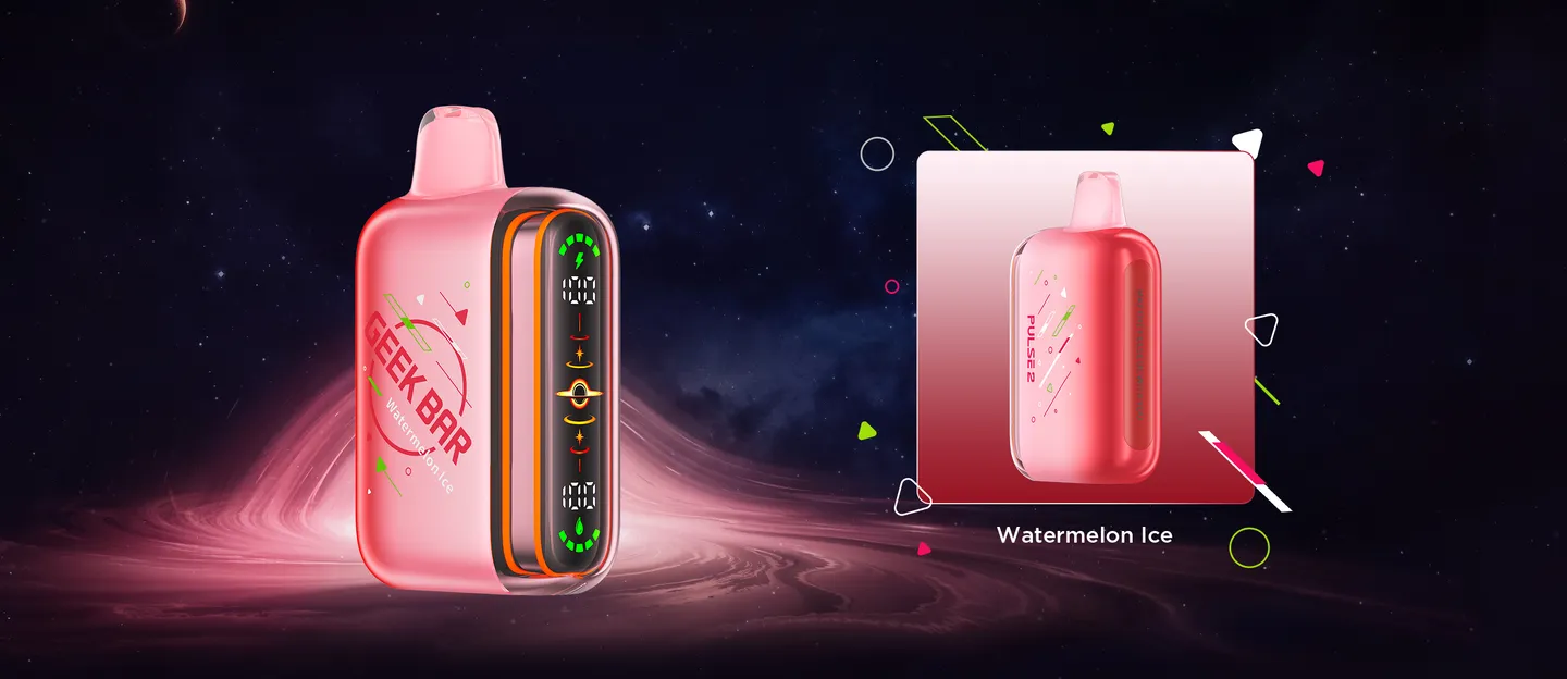 Geek Bar Pulse 2 de 25.000 Puffs Watermelon Ice junto a su caja